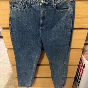 Old Navy High-Rise O.G. Straight Jeans rhinestones